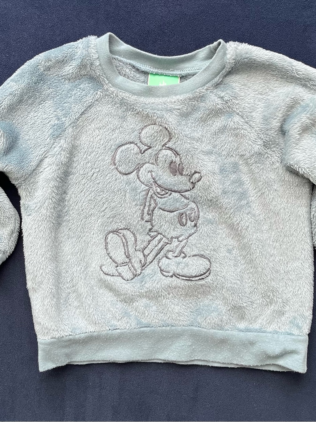 Disney Plush Mickey Mouse Pullover Sweatshirt - Light Blue